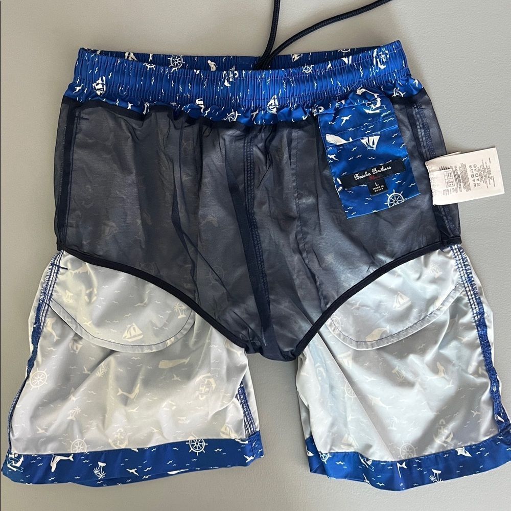 Brooks Brothers Big Boy’s Swim Trunks Coastal Ocean Boat Anchor Whale Size L - Picture 6 of 6